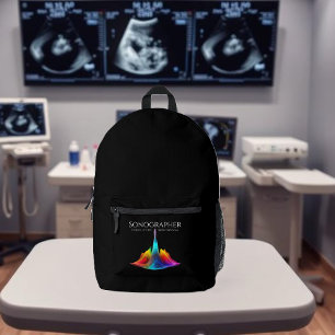 Mochila Impresa Ondas de ultrasonido coloreadas por sonógrafos