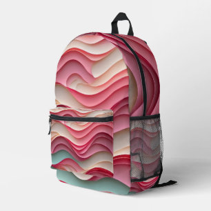 Mochila Impresa Ondas Frescas De Color Candy