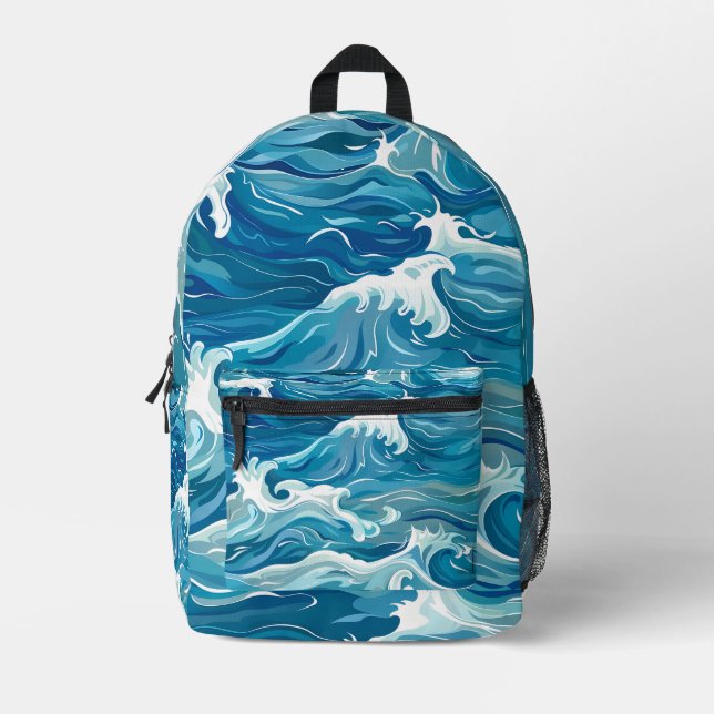 Mochila Impresa Ondas oceánicas (Anverso)
