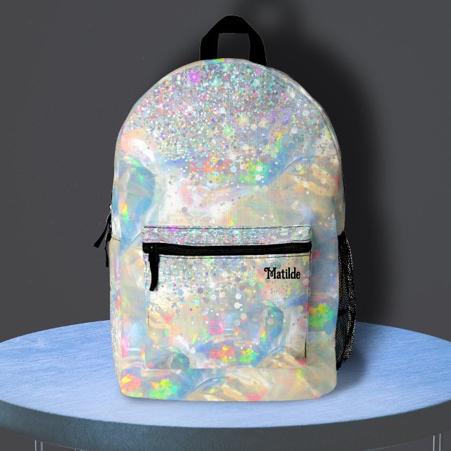 Mochila Impresa opal gemstone faux purpurina (Subido por el creador)