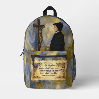 Mochila Impresa Oración católica de Sta. Elizabeth Ann Seton