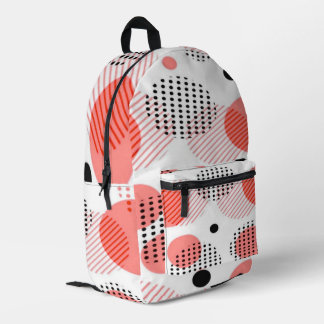 Mochila Impresa Orange Circles with Black Polka Dots pattern