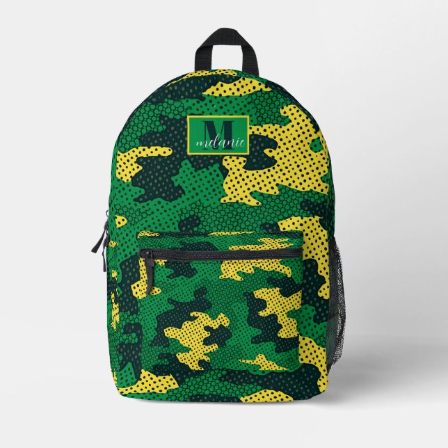 Mochila Impresa Oregon Green & Yellow Camo Printed  (Anverso)