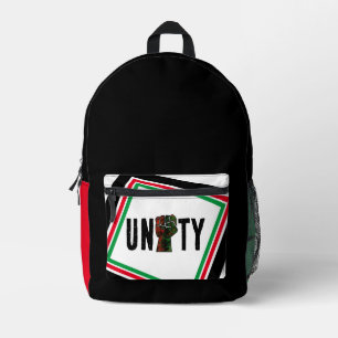 Mochila Impresa orgullo negro bandera panafricana roja verde puño