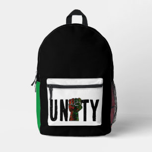 Mochila Impresa orgullo negro bandera panafricana roja verde puño 