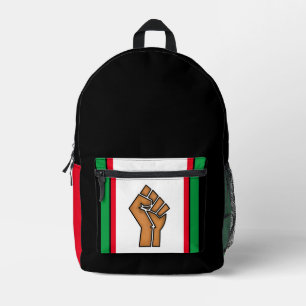 Mochila Impresa orgullo negro puño unidad historia unidad Africano