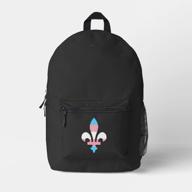 Mochila Impresa Orgullo transgénero flor de lis (Anverso)