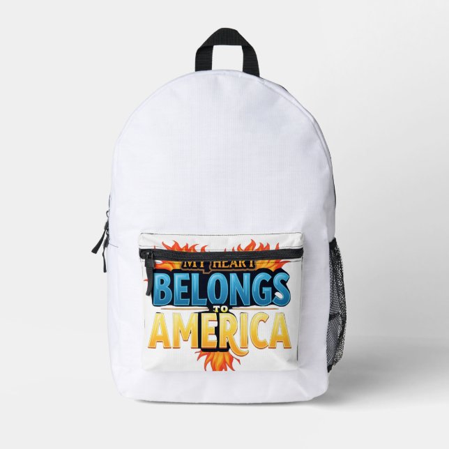 Mochila Impresa Orgulloso de América - Alto, brillante brillante b (Anverso)