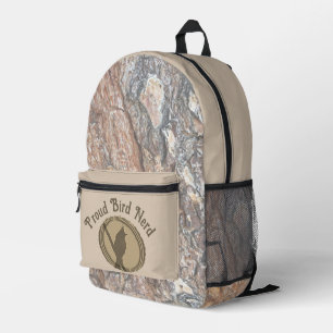 Mochila Impresa Orgulloso pájaro Nerd Silhouette Tree Wood Birder