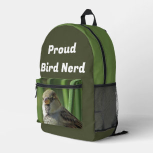 Mochila Impresa Orgulloso pájaro Nerd Sparrow Animal Birdwatcher