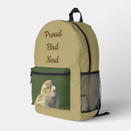 Mochila Impresa Orgulloso pájaro Nerd Sparrow Photo Birdwatching B