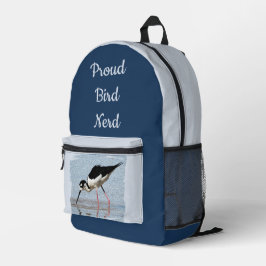 Mochila Impresa Orgulloso pájaro Nerd Wader Foto Birdwatching Bird