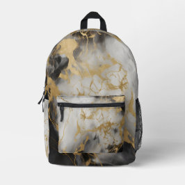 Mochila Impresa Oro, mármol blanco y negro |