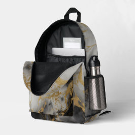 Mochila Impresa Oro, mármol blanco y negro |