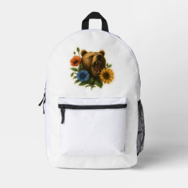 Mochila Impresa Oso con flores