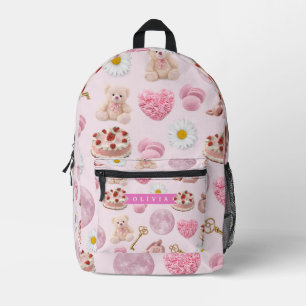 Mochila Impresa Oso de peluche coquette personalizado Estética ros