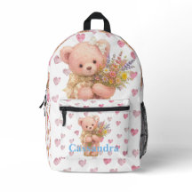 Oso de peluche de flores silvestres con nombre per