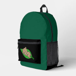 Mochila Impresa Oso en una hoja