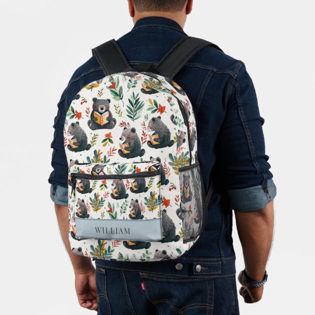 Mochila Impresa Oso inteligente y niños forestales vuelven a la es (Insitu (Modelo))