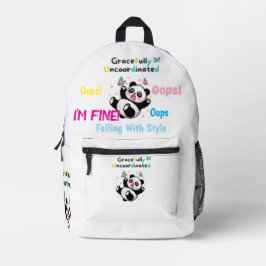 Mochila Impresa Oso Panda Adorable Descoordinado con Gracia