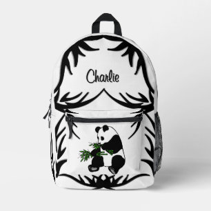 Mochila Impresa Oso Panda Gigante Come Nombre de Bambú  