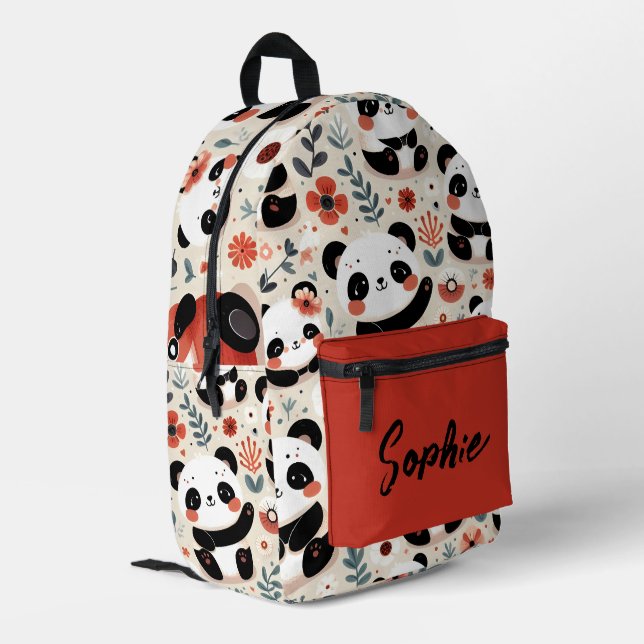 Mochila Impresa Osos De Panda Cute Personalizados (Esquina izquierda trasera)