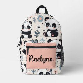 Mochila Impresa Osos De Panda Cute Personalizados