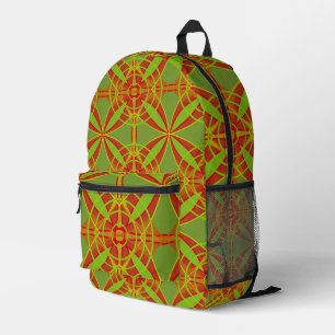 Mochila Impresa Otoño Colores Caídos Resumen Diseño Geométrico