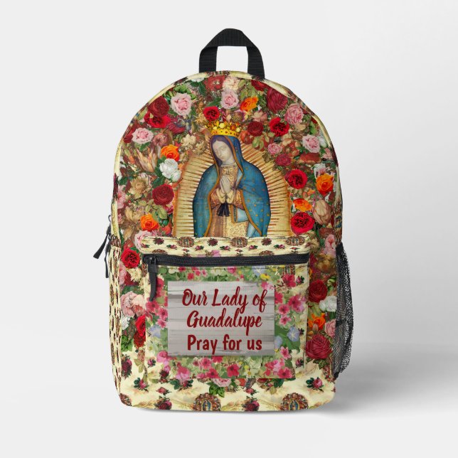 Mochila Impresa Our Lady of Guadalupe Virgin Mary Catholic Saint (Anverso)