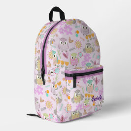 Mochila Impresa Owl Pastel Pink