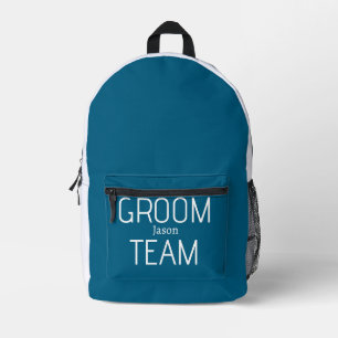 Mochila Impresa padrino de boda novio audaz equipo gris azul blanc