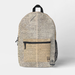 Mochila Impresa Páginas de diccionario