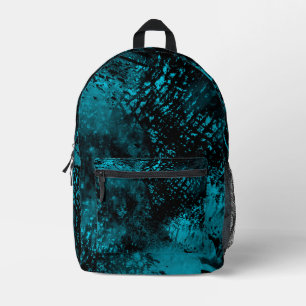 Mochila Impresa Paint Splatt Hatching Efecto Azul y Negro