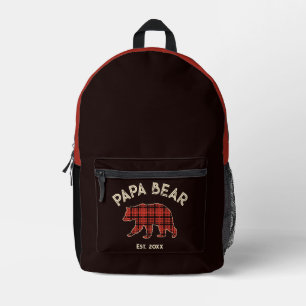 Mochila Impresa País Cuadros Papá Oso Padre Año Establecido