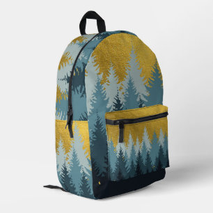 Mochila Impresa Paisaje dorado de los árboles forestales
