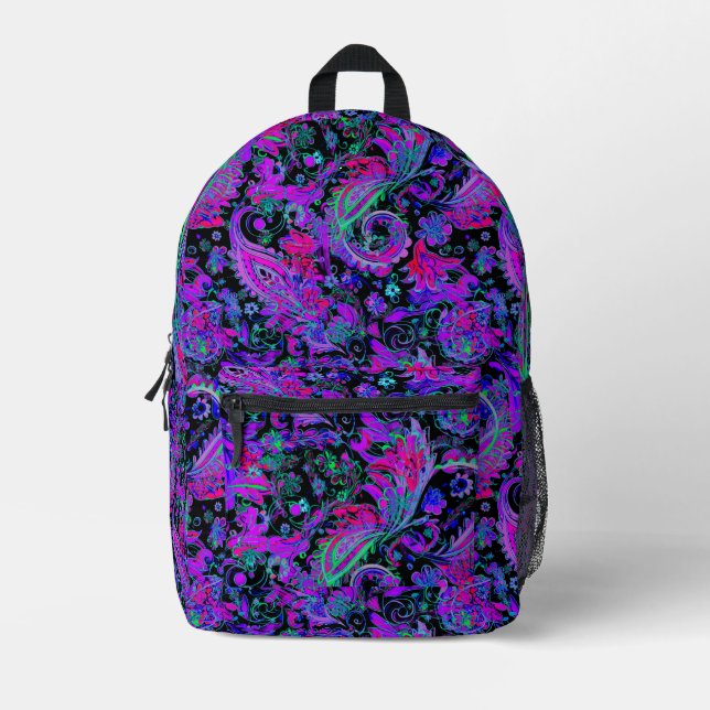 Mochila Impresa Paisley Psicodélico (Anverso)
