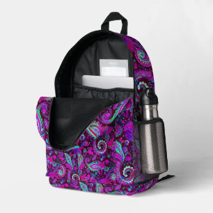 Mochila Impresa Paisley Púrpura