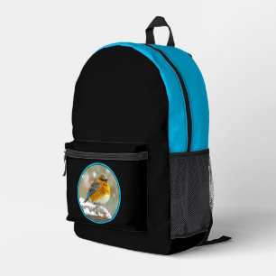 Mochila Impresa Pájaro azul oriental en nieve - Fotografía origina