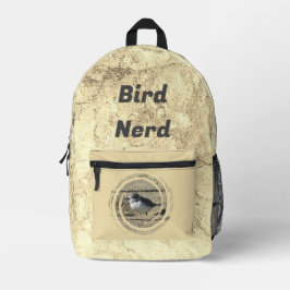 Mochila Impresa Pájaro Nerd Pequeña Playa Wading Animal Birdwatche
