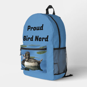 Mochila Impresa Pájaro Nerón Negro Pato Blanco Animal Observador d