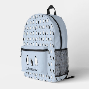 Mochila Impresa Pájaro Pingüino Azul Animal Antártico Polar Invier