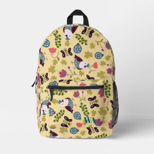 Mochila Impresa Pájaro primaveral personalizado amarillo