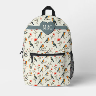 Mochila Impresa Pájaros y Flores
