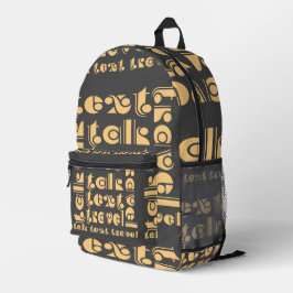 Mochila Impresa Palabras de texto Viajar Gris