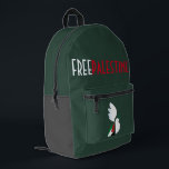 Mochila Impresa Palestina Libre<br><div class="desc">paloma de la paz con la bandera palestina,  apoyo a Palestina</div>