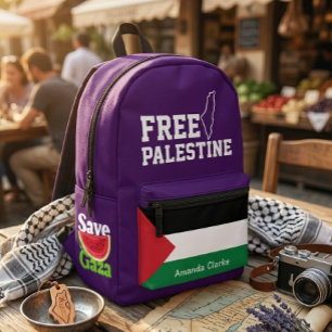 Mochila Impresa Palestina Libre y Personalizada   Bandera palestin