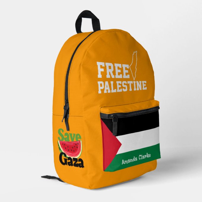 Mochila Impresa Palestina Libre y Personalizada | Bandera palestin (Esquina izquierda trasera)