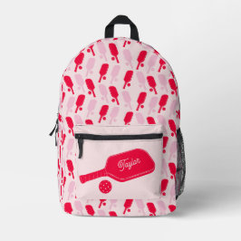 Mochila Impresa Paletas de Pickleball Rojas y Rosadas Personalizad