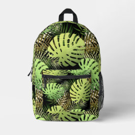 Mochila Impresa Palm de Monstera deja selva tropical
