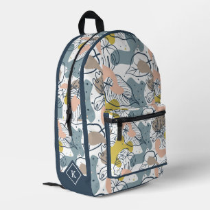 Mochila Impresa Palm Leave Organic Shapes Seamless Pattern